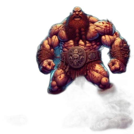 creature, concept art, fantasy art, pixel art, comic book art, wrestling, arena, large transparent PNG cut-out