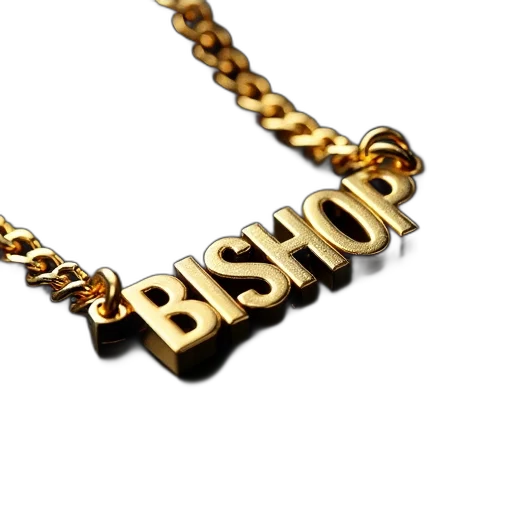 jewelry, weapon, 3d render, close-up, gold, chain, pendant, reads transparent PNG cut-out