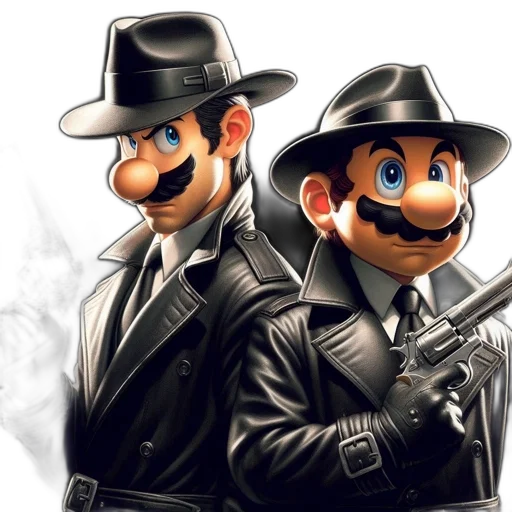mask, hat, concept art, comic book art, cartoon, 3d render, two, animated transparent PNG cut-out