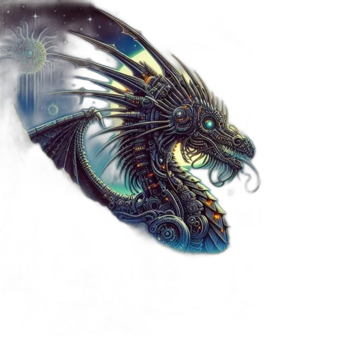 dragon, creature, mask, animal, fantasy art, concept art, photorealistic, watercolor transparent PNG cut-out