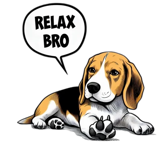 photorealistic, image, shows, relaxed, beagle, dog, front, paws transparent PNG cut-out