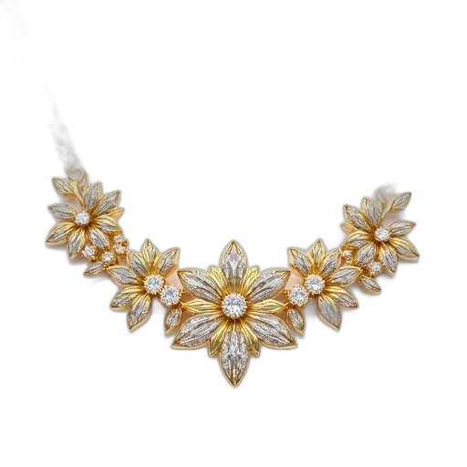 jewelry, crown, close-up, image, gold, necklace, detailed, floral transparent PNG cut-out