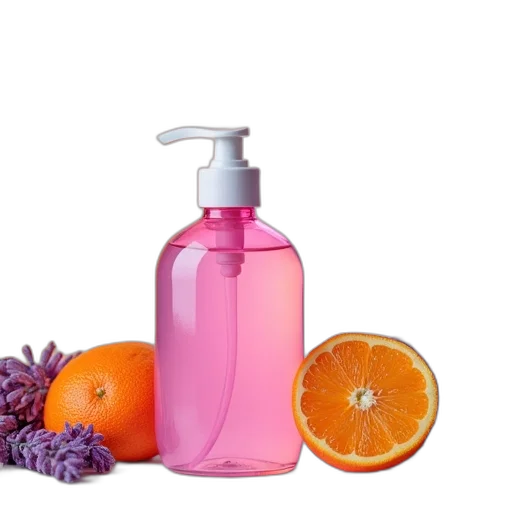 bottle, soap, liquid, pink transparent PNG cut-out