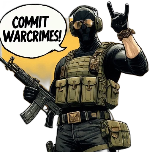 weapon, comic book art, concept art, cartoon, figure, tactical, gear, holds transparent PNG cut-out