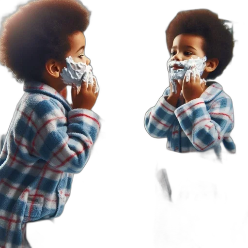 photorealistic, watercolor, cartoon, oil painting, young, child, curly, hair transparent PNG cut-out