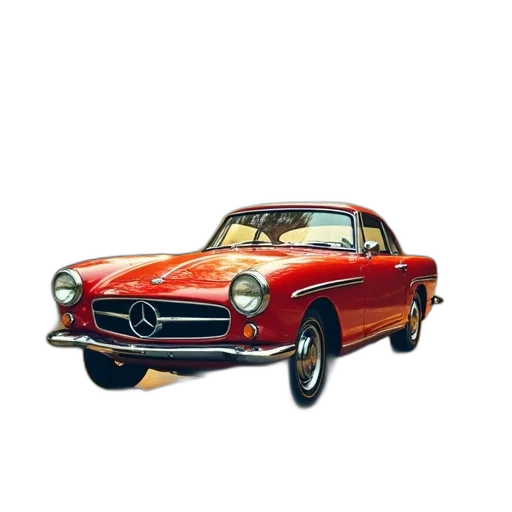 car, photorealistic, 3d render, concept art, oil painting, vintage, magazine, cover transparent PNG cut-out