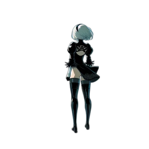 robot, dress, staff, weapon, concept art, 3d render, pixel art, anime transparent PNG cut-out