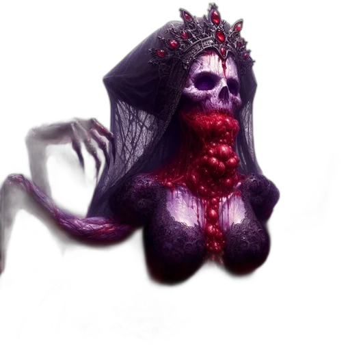 crown, creature, hair, jewelry, 3d render, concept art, fantasy art, photorealistic transparent PNG cut-out
