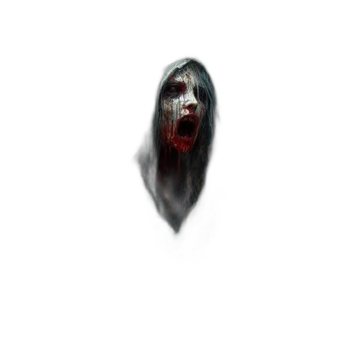 face, creature, mask, hair, concept art, 3d render, photorealistic, pixel art transparent PNG cut-out