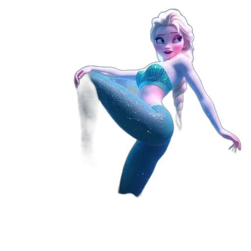 concept art, 3d render, fantasy art, watercolor, underwater, blue, animated, woman transparent PNG cut-out