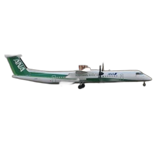 green, white, ana, airplane, runway, buildings, background transparent PNG cut-out