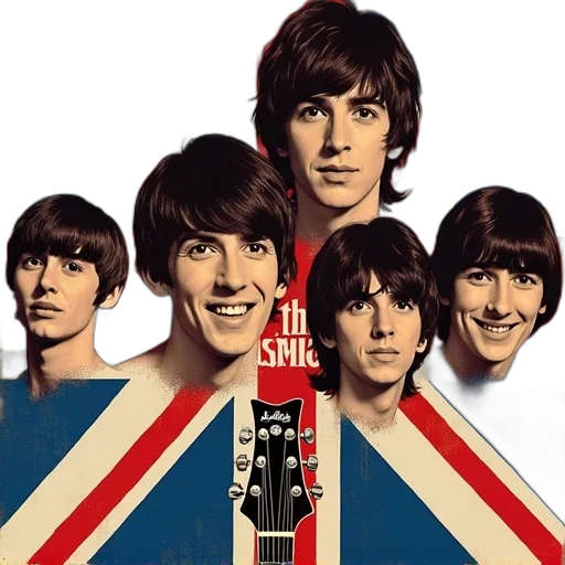 face, crown, photorealistic, promotional, poster, beatles, album, hard transparent PNG cut-out