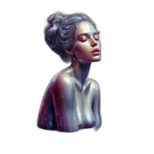 face, crown, hair, dress, oil painting, watercolor, photorealistic, fantasy art transparent PNG cut-out