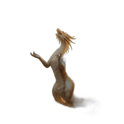 creature, dragon, animal, hair, concept art, 3d render, photorealistic, fantasy art transparent PNG cut-out