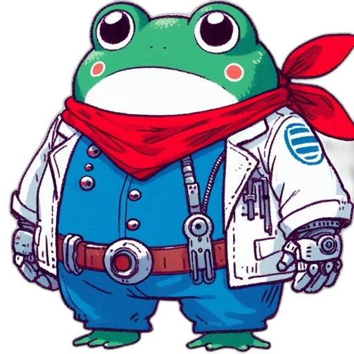 jacket, staff, animal, creature, concept art, pixel art, comic book art, cartoon transparent PNG cut-out