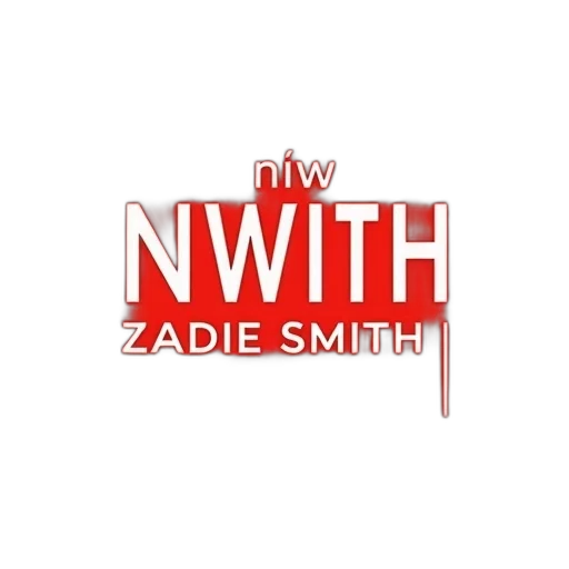 stylized, image, text, zadie, smith, large, bold, white transparent PNG cut-out