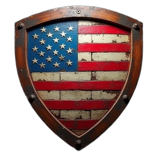 weapon, sword, crown, jacket, american, flag, shield, stars transparent PNG cut-out