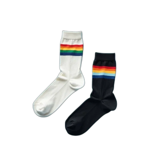 shoes, pair, black, white, striped, socks, rainbow, stripe transparent PNG cut-out