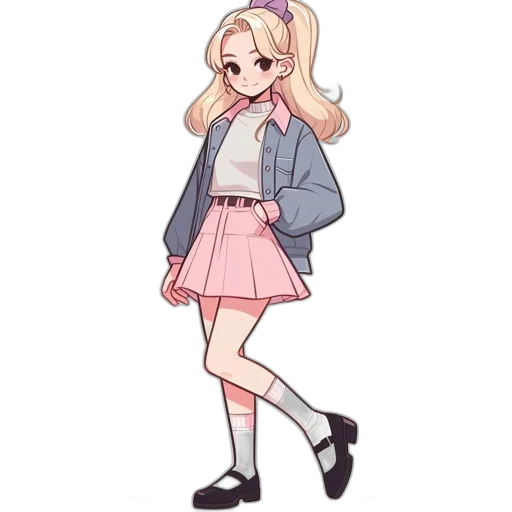 jacket, dress, staff, hair, cartoon, anime, pixel art, concept art transparent PNG cut-out
