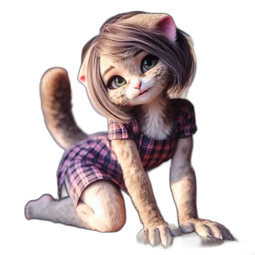 animal, staff, creature, dress, anime, photorealistic, fantasy art, pixel art transparent PNG cut-out