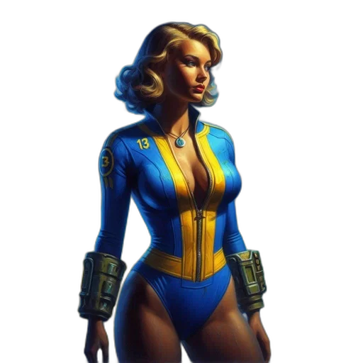 dress, robot, concept art, comic book art, cyberpunk, pixel art, blue, blonde transparent PNG cut-out