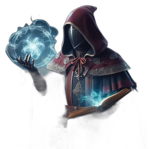 mask, staff, sword, weapon, concept art, fantasy art, pixel art, comic book art transparent PNG cut-out