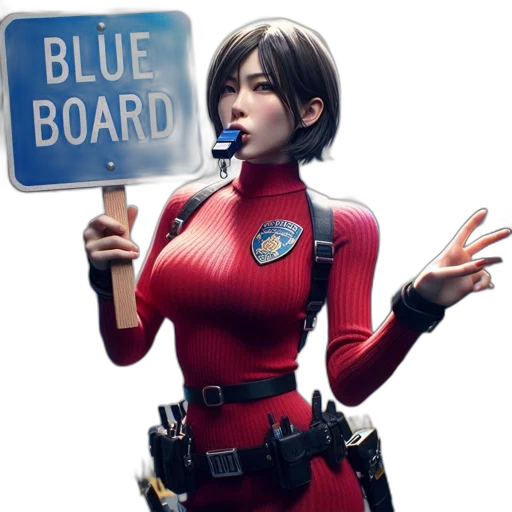 robot, concept art, cyberpunk, comic book art, pixel art, blue, red, 3d-rendered transparent PNG cut-out