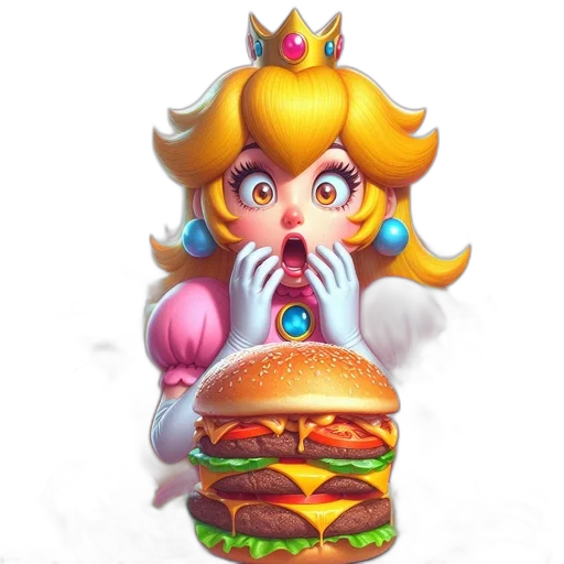food, dress, crown, animal, pixel art, concept art, 3d render, vaporwave transparent PNG cut-out