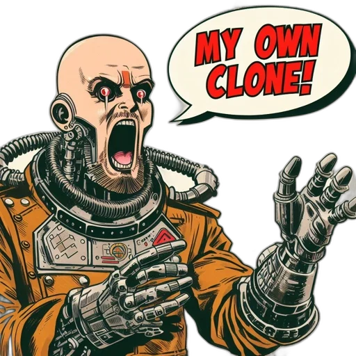 robot, creature, mask, jacket, comic book art, concept art, cyberpunk, outer space transparent PNG cut-out