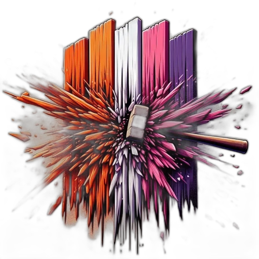 weapon, hair, staff, sword, 3d render, concept art, cyberpunk, pixel art transparent PNG cut-out