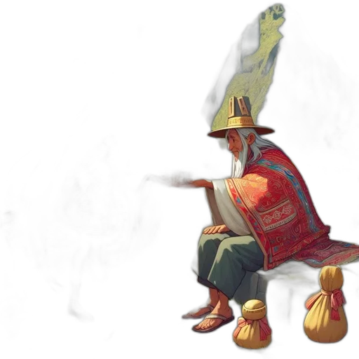 hat, dragon, staff, sword, concept art, fantasy art, pixel art, watercolor transparent PNG cut-out