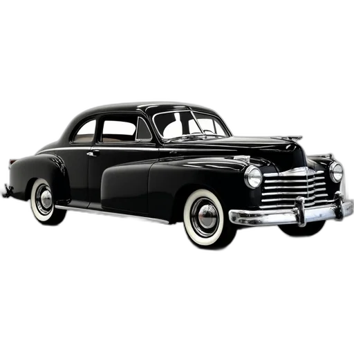 car, photorealistic, 3d render, concept art, sleek, black, vintage, shiny transparent PNG cut-out
