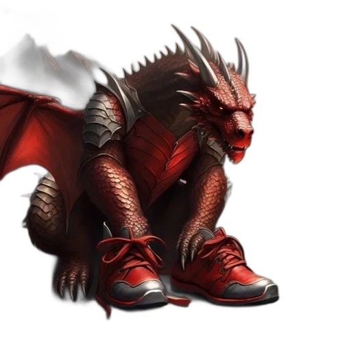 dragon, fantasy art, concept art, 3d render, photorealistic, red, vivid, hue transparent PNG cut-out