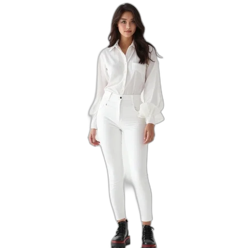jacket, monochrome, woman, wearing, white, shirt, flared, cuff transparent PNG cut-out
