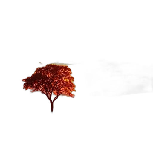 tree, umbrella, animal, crown, photorealistic, 3d render, concept art, pixel art transparent PNG cut-out