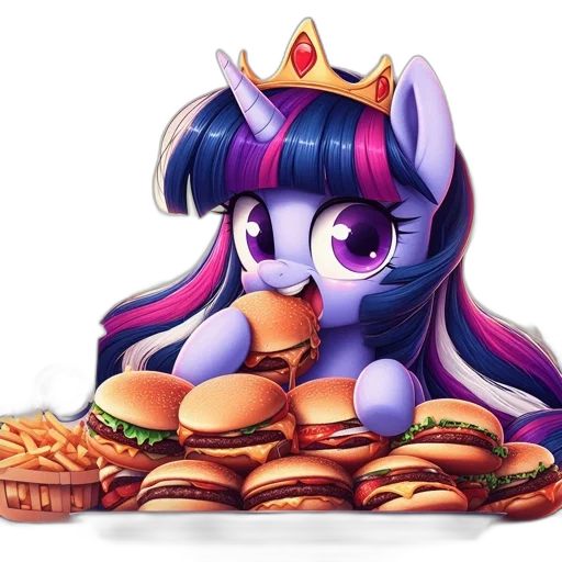food, animal, pixel art, concept art, 3d render, fantasy art, anthropomorphic, pony transparent PNG cut-out
