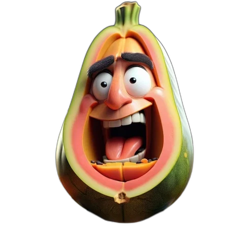 face, food, mask, animal, 3d render, photorealistic, concept art, cartoon transparent PNG cut-out