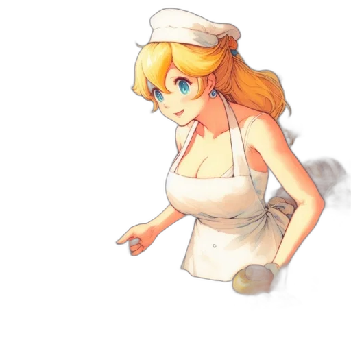 dress, staff, hat, weapon, pixel art, anime, concept art, watercolor transparent PNG cut-out