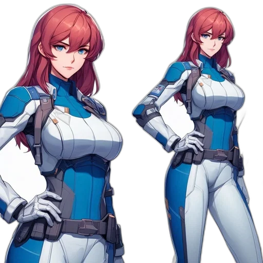 concept art, comic book art, anime, fantasy art, blue, animated, woman, futuristic transparent PNG cut-out