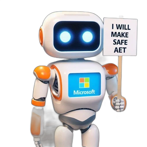 robot, 3d render, concept art, anthropomorphic, bearing, microsoft, logo, stands transparent PNG cut-out