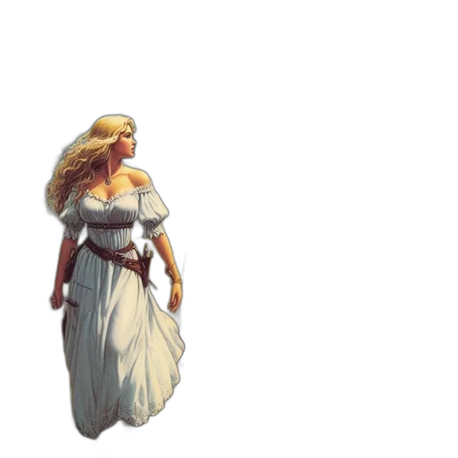 dress, staff, concept art, pixel art, fantasy art, comic book art, earth tones, golden transparent PNG cut-out