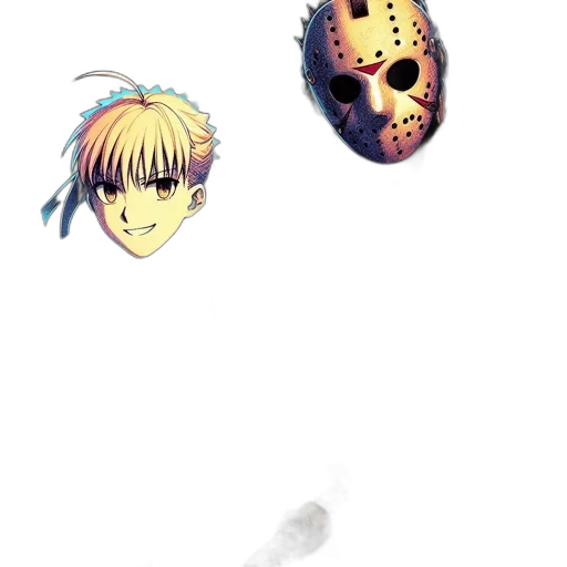 mask, face, concept art, pixel art, anime, comic book art, outer space, fire transparent PNG cut-out
