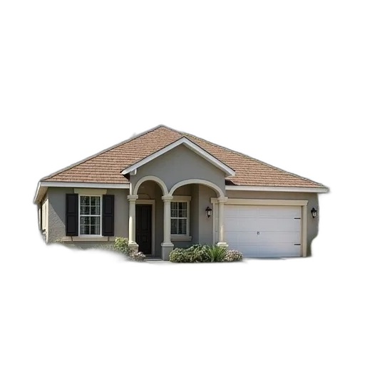 building, 3d render, photorealistic, home transparent PNG cut-out