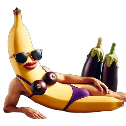 food, animal, creature, concept art, 3d render, photorealistic, pixel art, banana transparent PNG cut-out