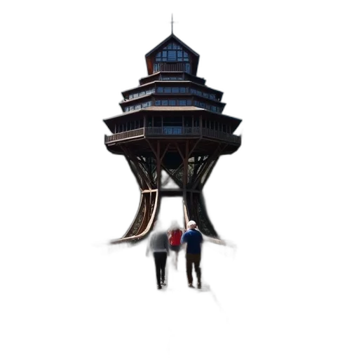 building, umbrella, dress, staff, pixel art, concept art, 3d render, photorealistic transparent PNG cut-out