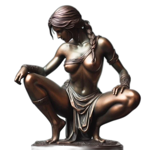 jewelry, photorealistic, 3d render, concept art, fantasy art, bronze, statue, displays transparent PNG cut-out