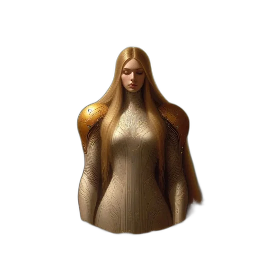 dress, hair, jacket, robot, concept art, fantasy art, 3d render, comic book art transparent PNG cut-out