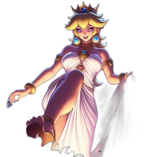 dress, crown, staff, concept art, fantasy art, pixel art, anime, pastel transparent PNG cut-out