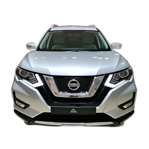car, silver, suv, parked, showroom, red, wall, background transparent PNG cut-out
