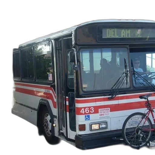 photorealistic, 3d render, concept art, red, white, bus, number, 463 transparent PNG cut-out